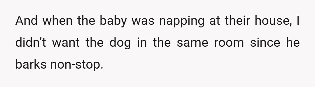 And when the baby was napping at their house, I didn’t want the dog in the same room since he barks non-stop.