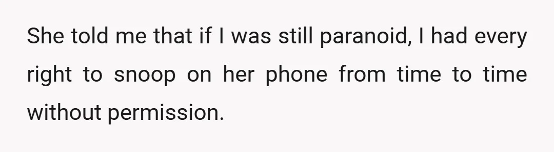 She promised she would never see another man.