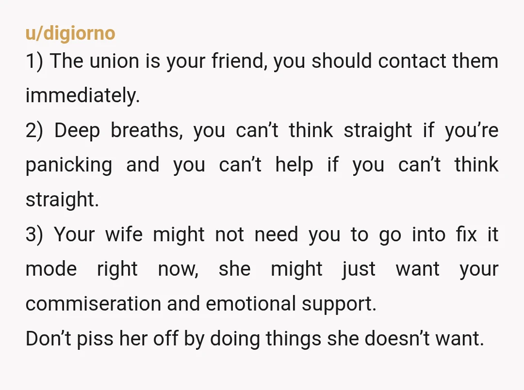 u/TransporterAccident_
Probably should delete this and contact union rep and an attorney.
Last thing you want is the employer seeing this.