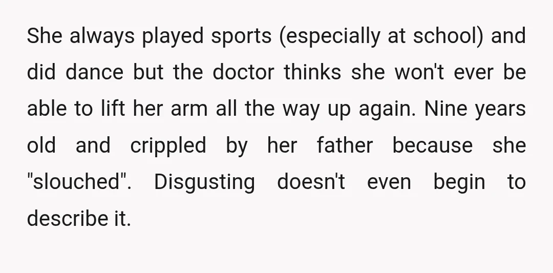 u/OpenOpportunity
Oh, I have a lifelong disability from a dislocated shoulder.
It's completely invisible to outsiders yet still so awful to live with.