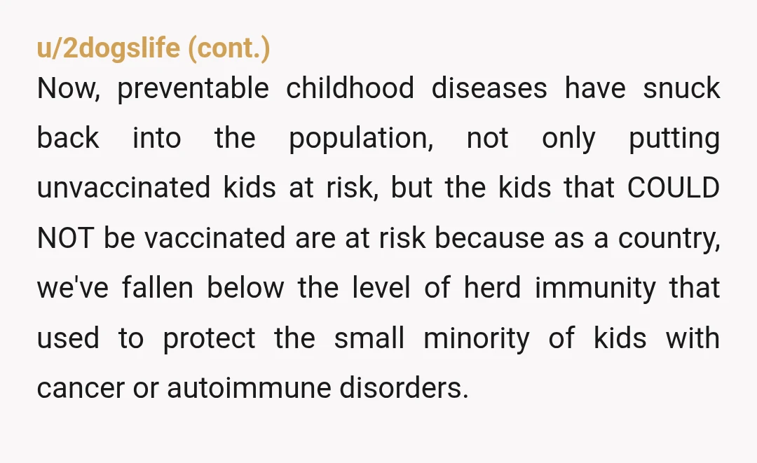 u/SystemOfAmiss AH for this and this alone “Now let me preface this by saying this: I don’t care what you do with your child. If you vaccinate, don’t vaccinate, etc....