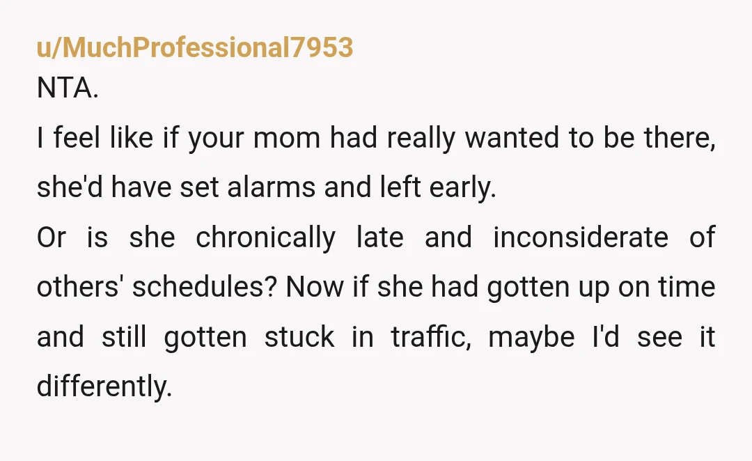 u/Necessary-Spinach646 *My dad later called me selfish for not waiting. He said a mother only gets to experience wedding dress shopping with her daughter once and she'll never get that...