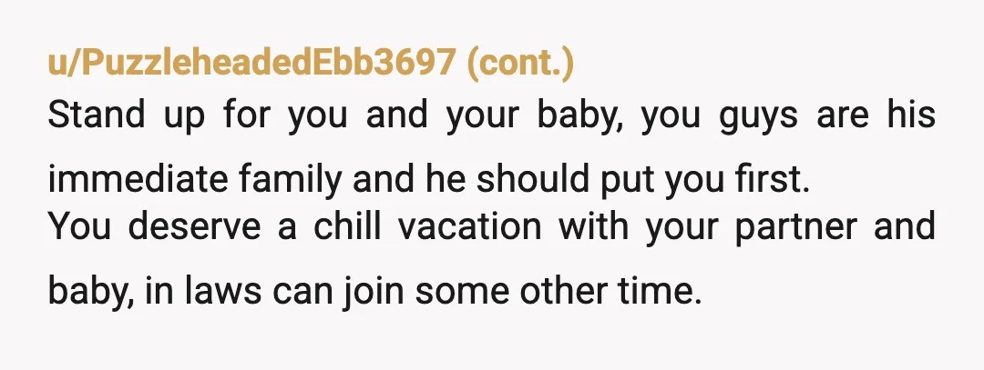 u/Inevitable-Pick-7866 NTA. It is strange that he wants them there on your family vacations. And making you look like a bad person for asking for your own family vacations is...