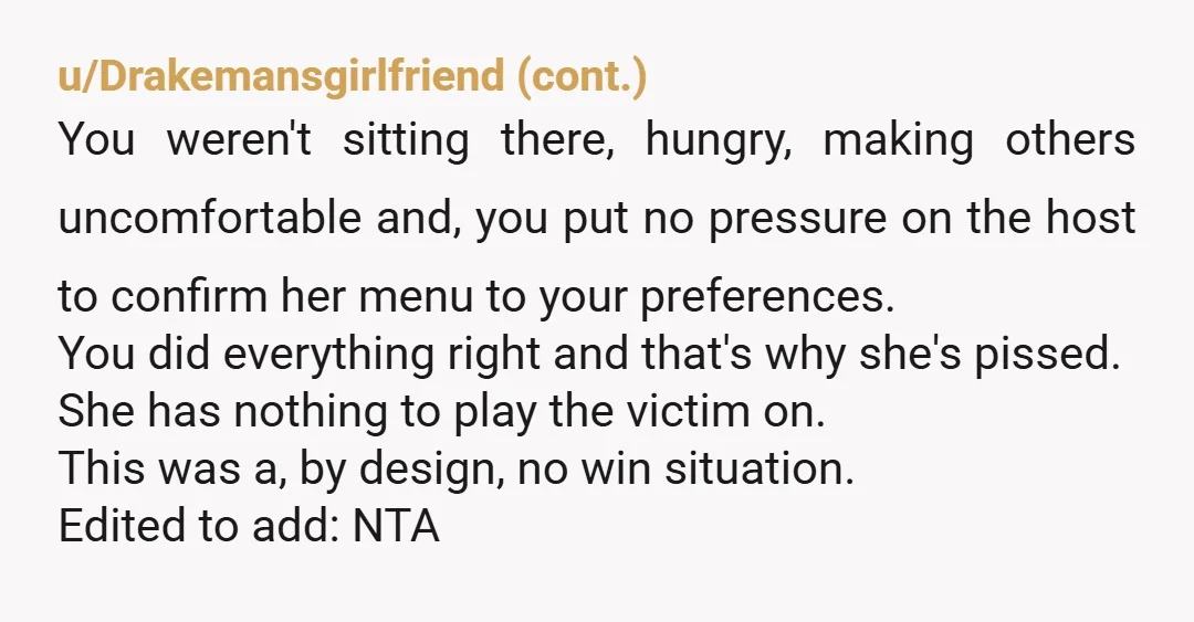u/gigatension
NTA.
She told you to figure something out, so you figured something out.
I don’t see the problem.