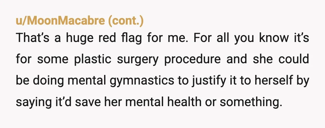 u/Camillionaire94 NTA. do not give her anything. Literally. Worst type of people ever. And that is very trashy to be posting extensions rather than saving for a "life saving surgery"...
