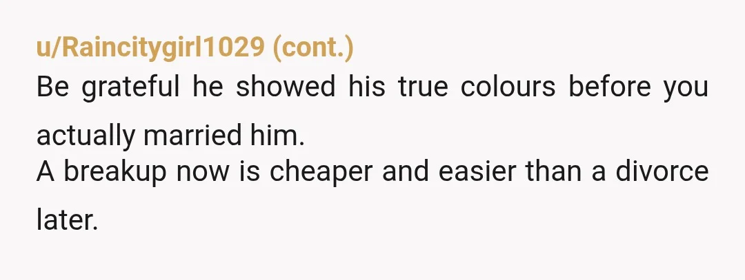 u/Fleur_de_Dragon So... ok having everyone pay in a dramatic reveal except for your boyfriend proves what to him? The friends and you are the ones stuck with the consequences of...