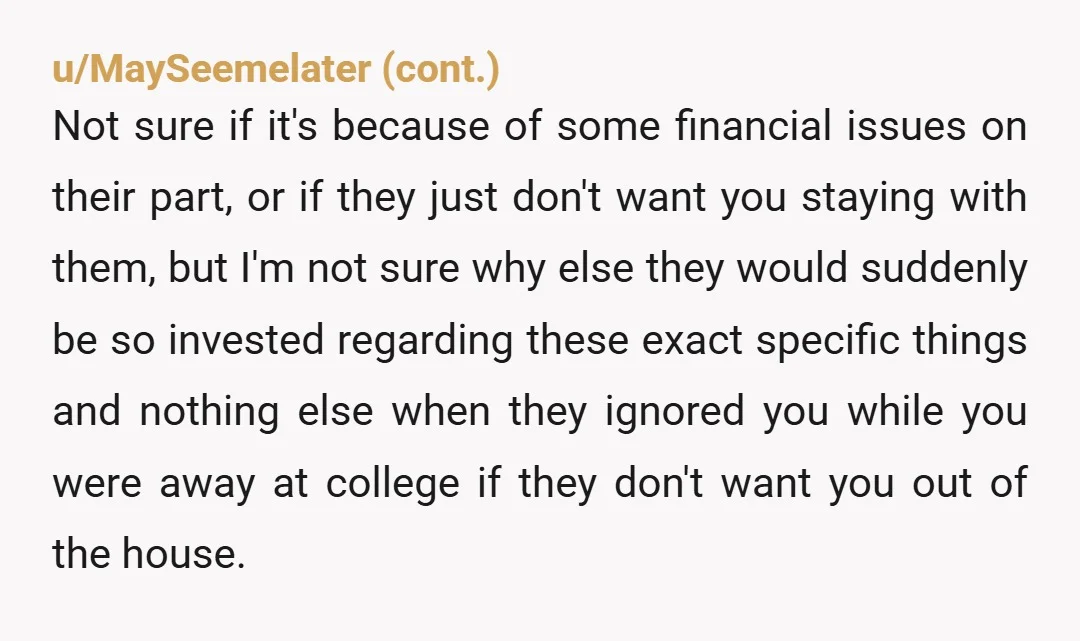 u/WhereWeretheAdults NTA. Truth hurts. I'm a cynic, so this is how I read this. They set you up to fail so you would come crawling home and they could fawn...