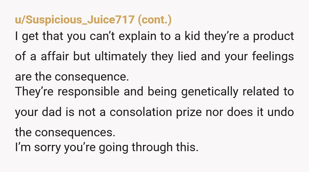 u/NoSummer1345
You were told lies to preserve your father’s reputation. Of course you feel disgusted.