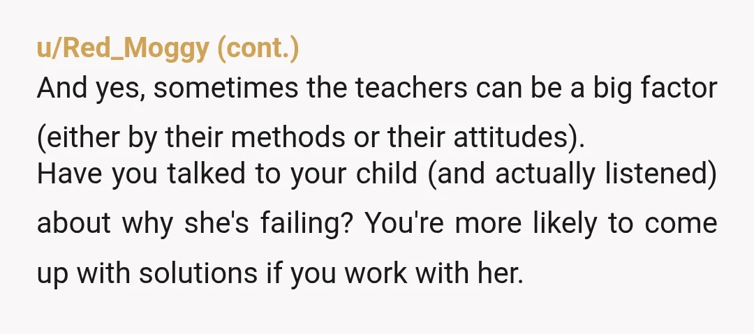 u/dododododu YTA Was a meeting done with the teacher ? Have you tried understanding what the problem was ? What do you think removing the hobby of your kid from...