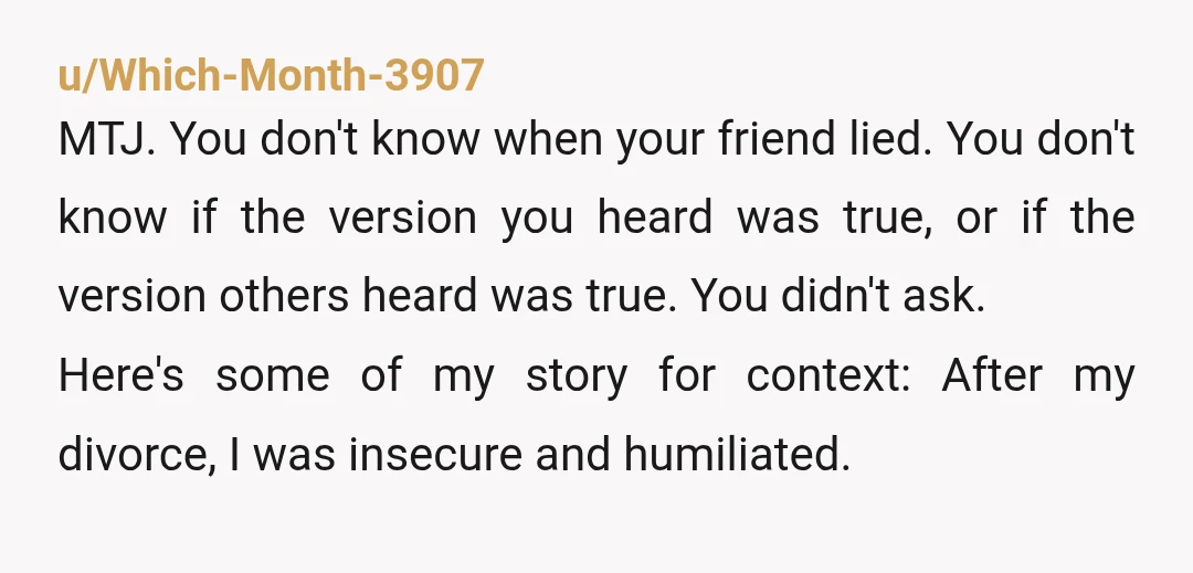 u/NettyKing89 She was slandering him to anyone that would listen! He was being treated horribly for something he didn't freaking do.. so what, she has "a valid reason". She actually...