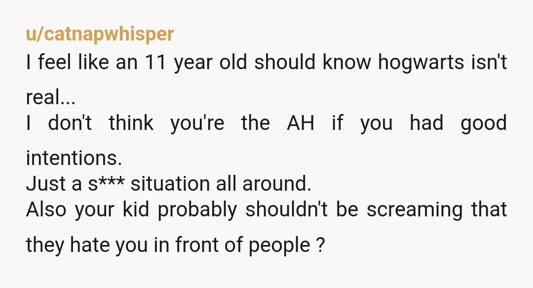 u/Glittering-Bid123 NTA, your wife should have had that convo with her after the party and she absolutely shouldn’t have called it “a joke.” Throwing you under the bus for doing...