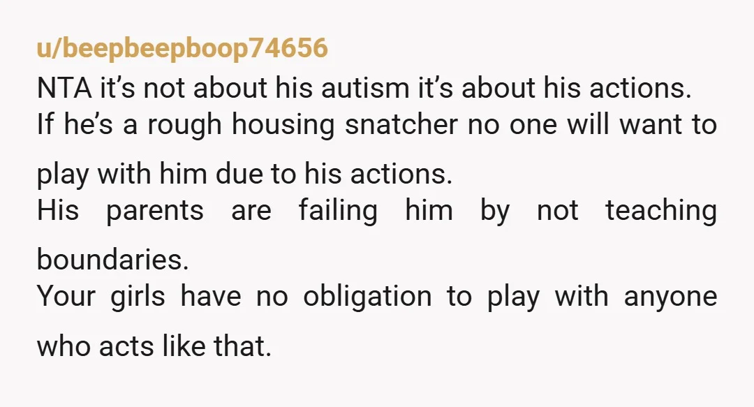 u/Normal_Ad_3309 Parents need to learn that it’s not always someone else’s job to accommodate. Sometimes it’s your job to learn how to get along so people will want to be...
