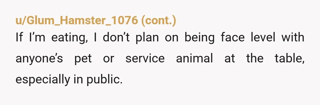 u/confusedhuskynoises NTA. Service dogs are not allowed on seats per the law. It’s fine if his dog needs to be near him, but then it needs to be worn like...