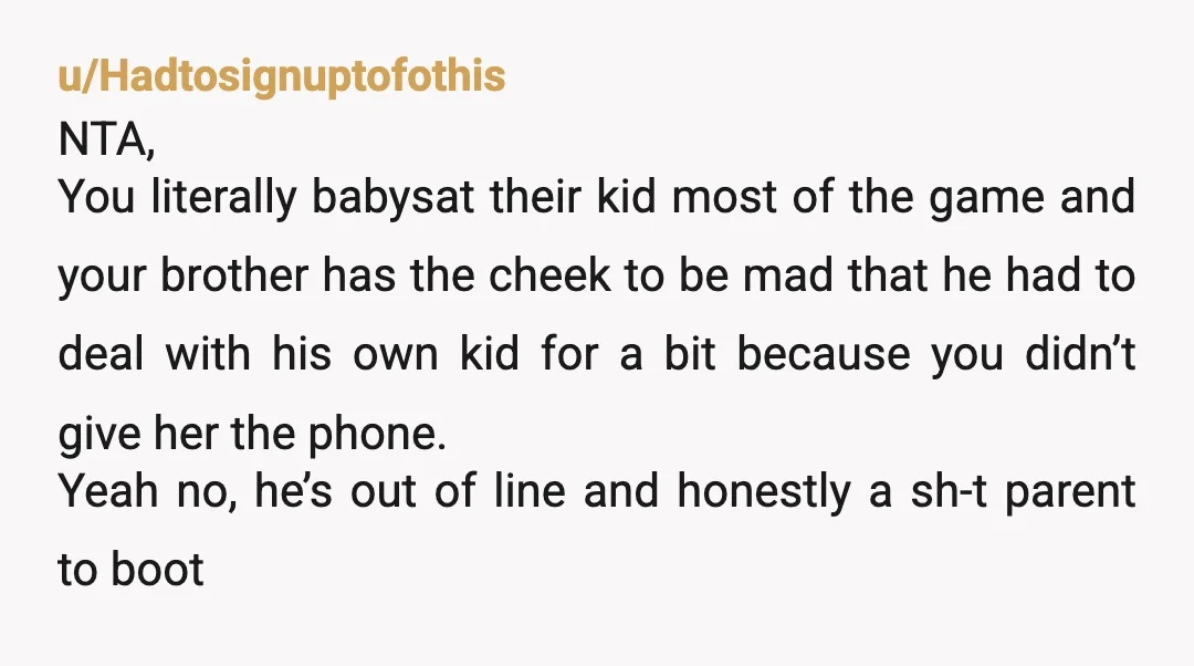 was throwing a temper tantrum and if I could just give her the phone That's brilliant parenting right there -- Please reward our child's prolonged tantrum by giving her exactly...