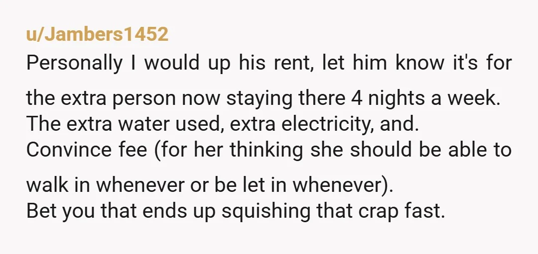 u/LexilusciousOF NTA, but I know if you rent out your basement and the living area isn’t shared, you can’t control who they have over or have move in with them,...