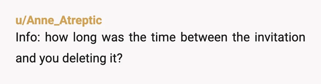 u/Taigac
NTA but stop treating her like a friend, she's just an acquaintance that will talk to you when it's convenient.