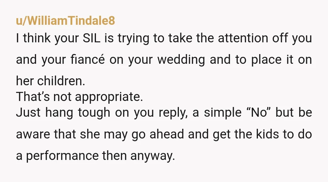 u/monkerry Nope. NO, NO,NO. Just learned all I need about SIL. That's a guests NIGHTMARE! Seriously, don't question yourself and really think what this little "performance " would be other...