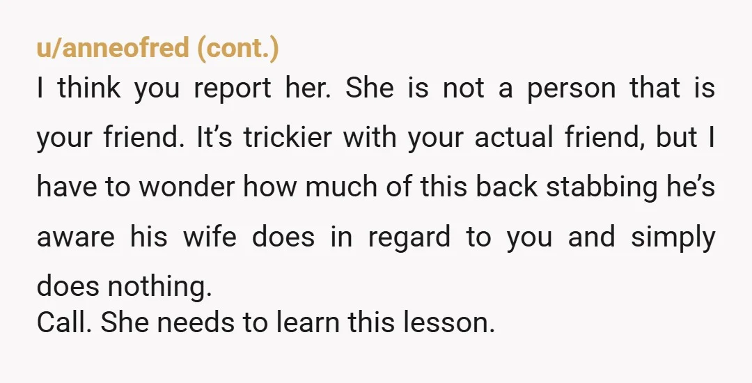 u/wishingforarainyday Nope. They don’t get to screw you over and ask you to keep this secret. Her boss deserves to know. She’s highly unprofessional and is putting his business at...