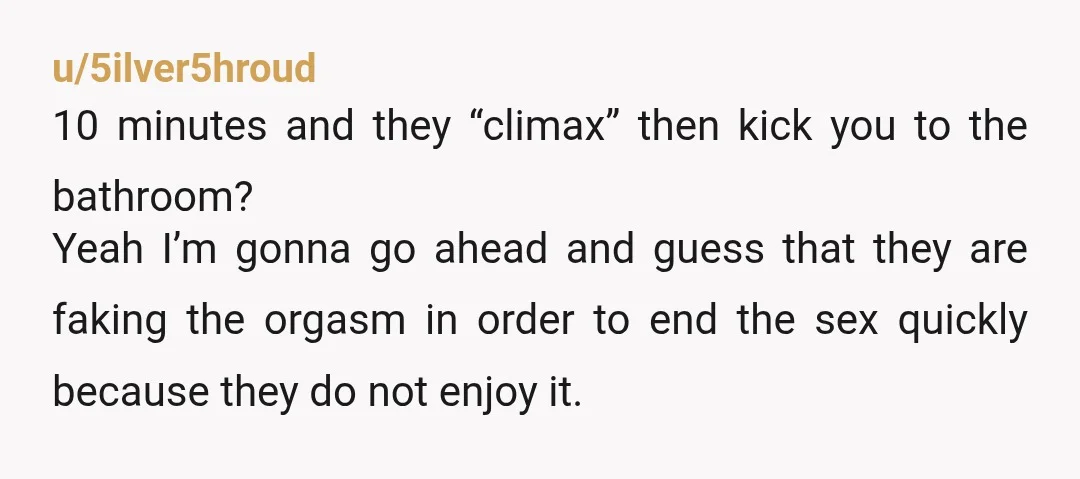 I think the real issue is that she uses sex to manipulate you. Don't feel bad, bro. You're clearly crazy about her. You must be. A sane person would have...