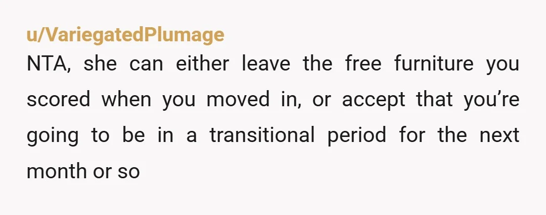 u/Serious-Big2
NTA. She's thinking of herself and not realising what is to happen when she leaves.
