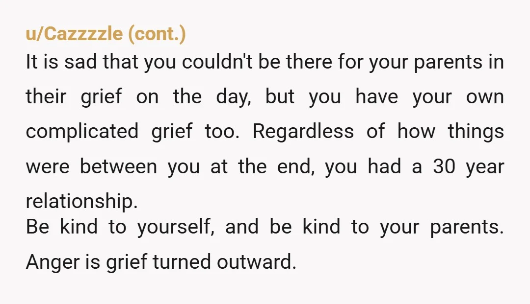 u/ChiefBlaze36
Yup.
Sometimes funerals aren’t just about you when it involves family.
That likely has added additional heartache on your parents since the accident.