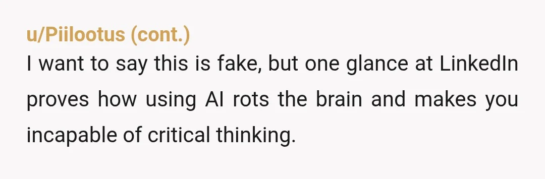 u/Mr_Magic_Man_69 The thing is, this is a slippery slope. Once you get AI to do something as important as writing your wedding vows, you will even more easily be getting...