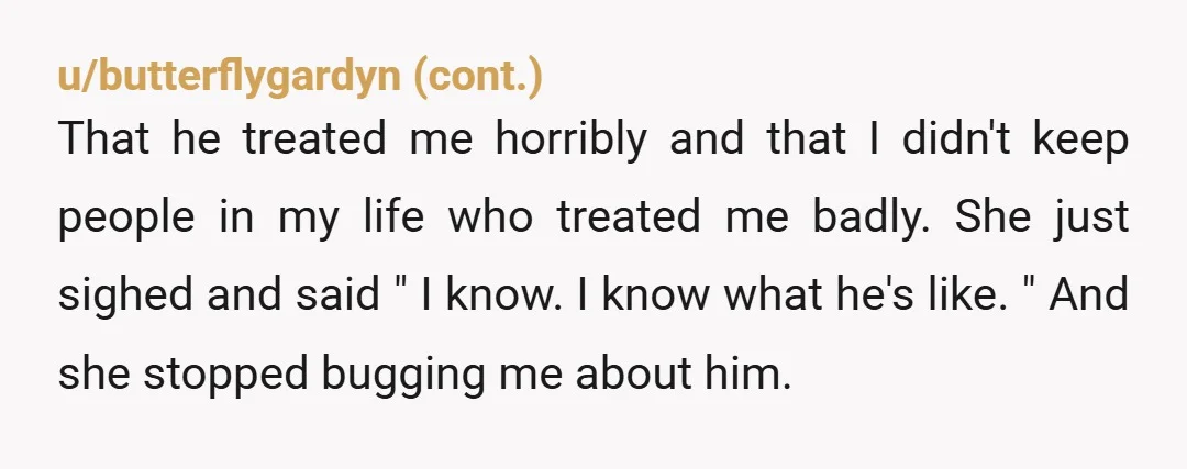 u/sog96
I’d tell your mom her same words about her being stupid and selfish for thinking it is your responsibility to reach out when the other never has.