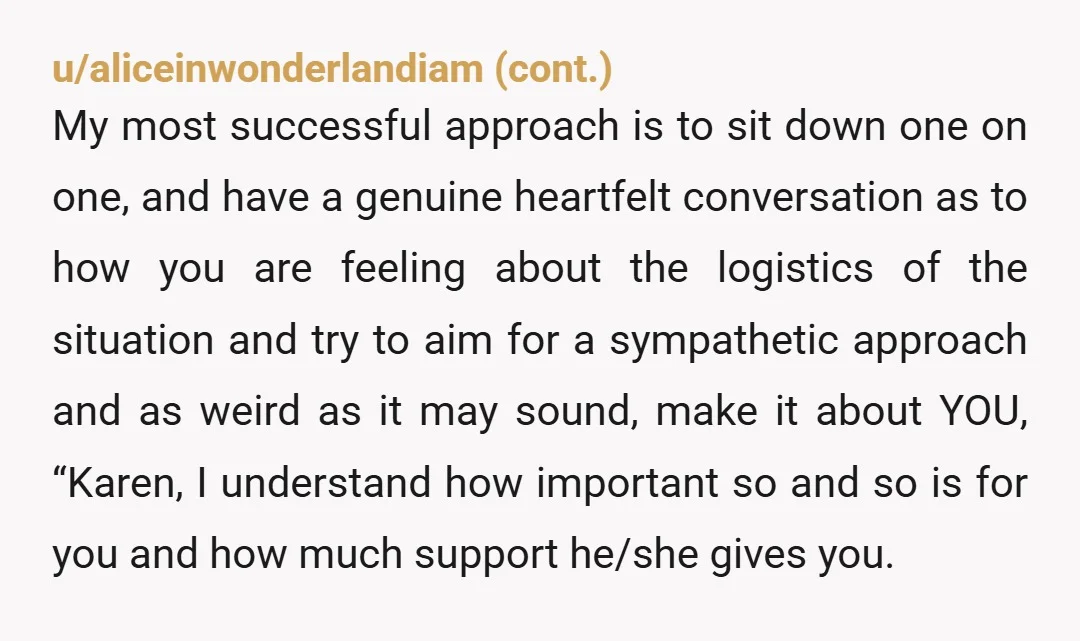 u/myselfasme The wedding is just a day, marriage is for life. If you choose to prioritize avoiding a Karen tantrum over the realistic concerns of the groom, at his wedding,...