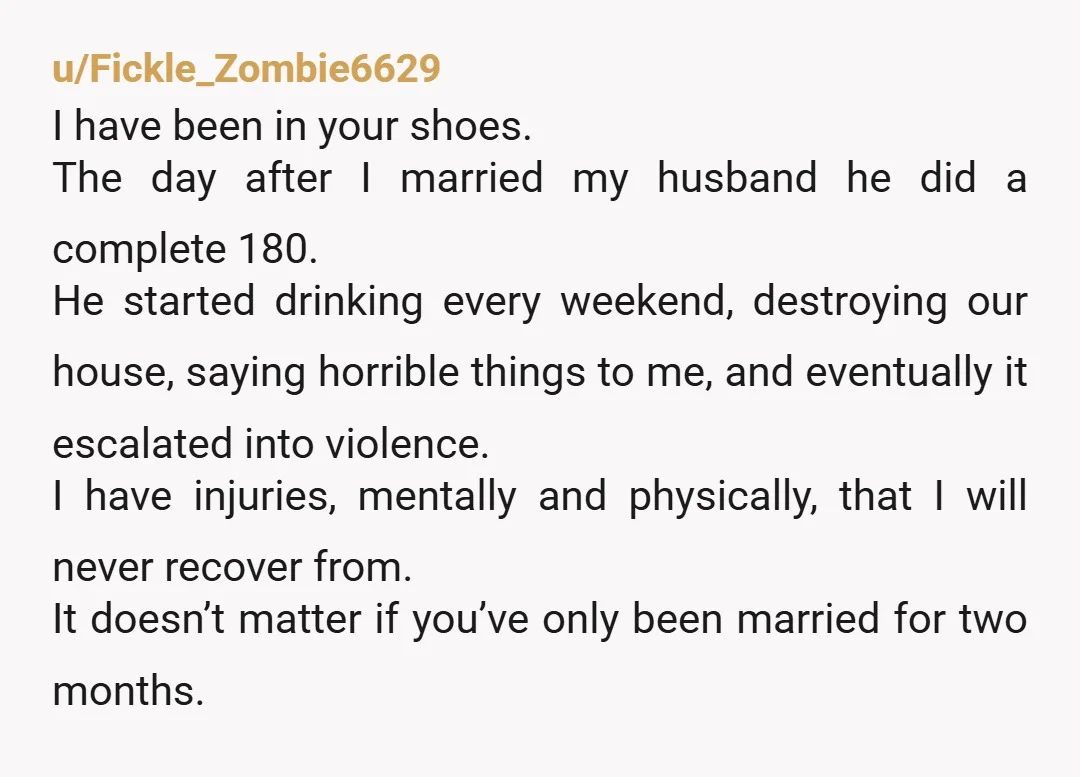 u/Slight-Yam5176
Mans got no respect for you.
He’s showing you who he really is. “You’d be alright with it?”
Your person would never say that.
I’m so sorry OP.
