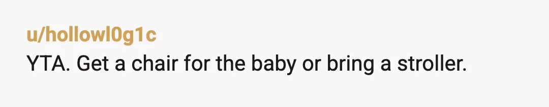 u/BoysenberryJellyfish YTA I have three kids ten and under and there's no second parent in our family, just myself and the kids since their births. I've taken them out to...