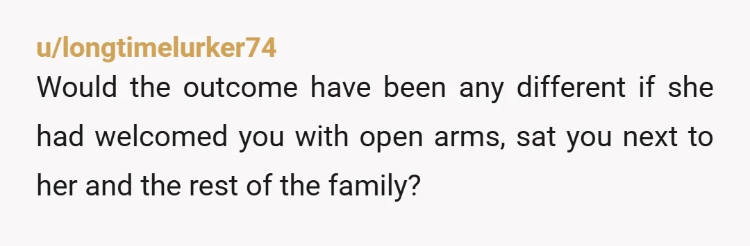 u/babydtheone
NTA.
You have done nothing wrong and have nothing to feel guilty about.
Not to bad of a story Mr.AI.
I give this one a B-