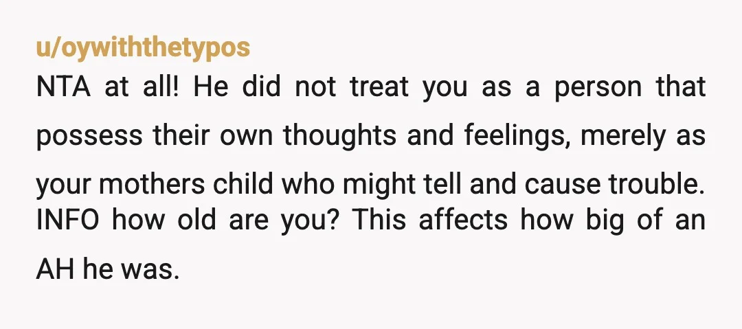 u/avatarfan007
NTA, so messed up of your dad to do that to you