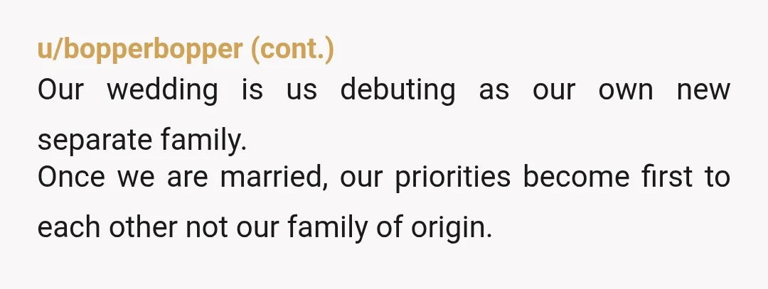 u/aquamarine1029
Absolutely not. Your wedding day isn't their chance to play Star Search, FFS.