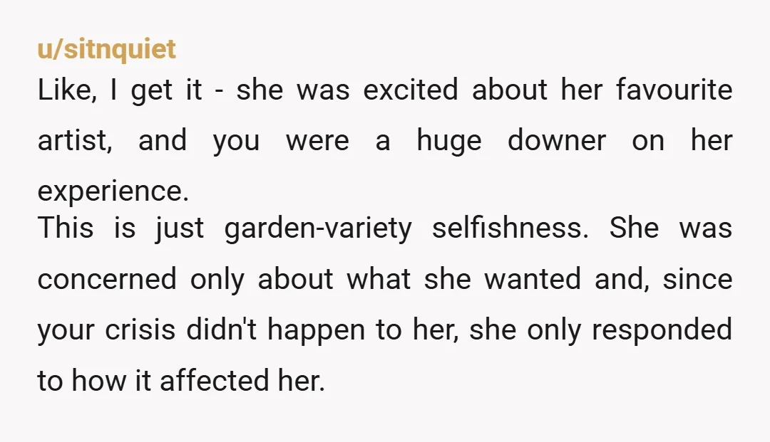 u/Neweleni7
This is such a huge red flag
It’s literally the reason they put “in sickness and in health”in wedding vows…that’s the baseline expectation.
She failed