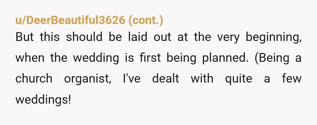 u/RavenWood_9 Lol the “donation” part killed me - you’ve booked a service in a space requiring staff, utilities etc and have a legal officiant conducting the wedding service… who is...