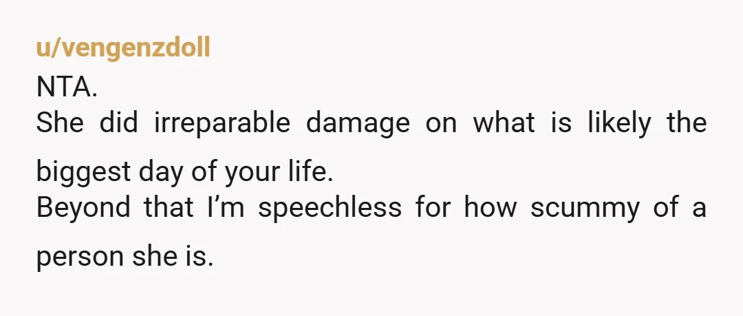 u/thermanuclear Wow, NTA. I don’t know what your MIL is trying to accomplish here? I feel like I would be annoyed with that child-centered theme even with the ability to...