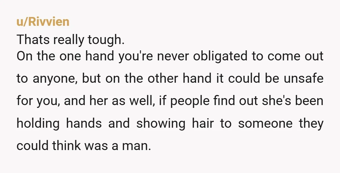 u/DoughnutImmediate507 AFAIK most scholars suggest treating all trans people as non-mahram regradless of what they identify as, out of obligaotry precaution. you would be considered a non-mahram to sarah, the...