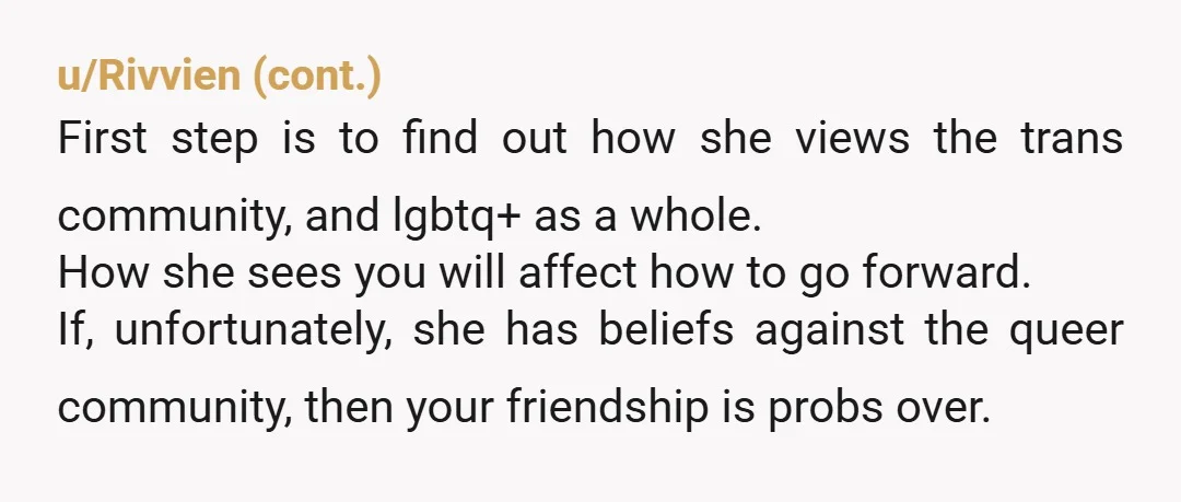 u/Expert-Firefighter48 Haram can be forgiven if the Muslim in question didn't know. You are female, and that is fact. For her and her faith, there may be an issue for...