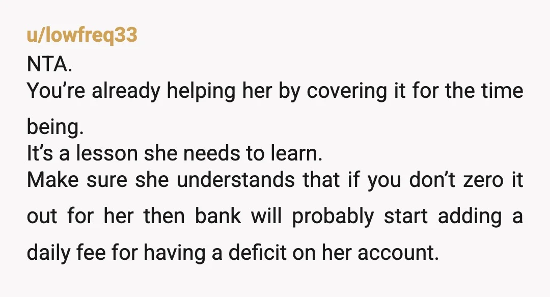 u/Teresab123 You could have her pay you back in installments instead of missing the concert (?) just a thought. Summer is long and the punishment may be so far removed...