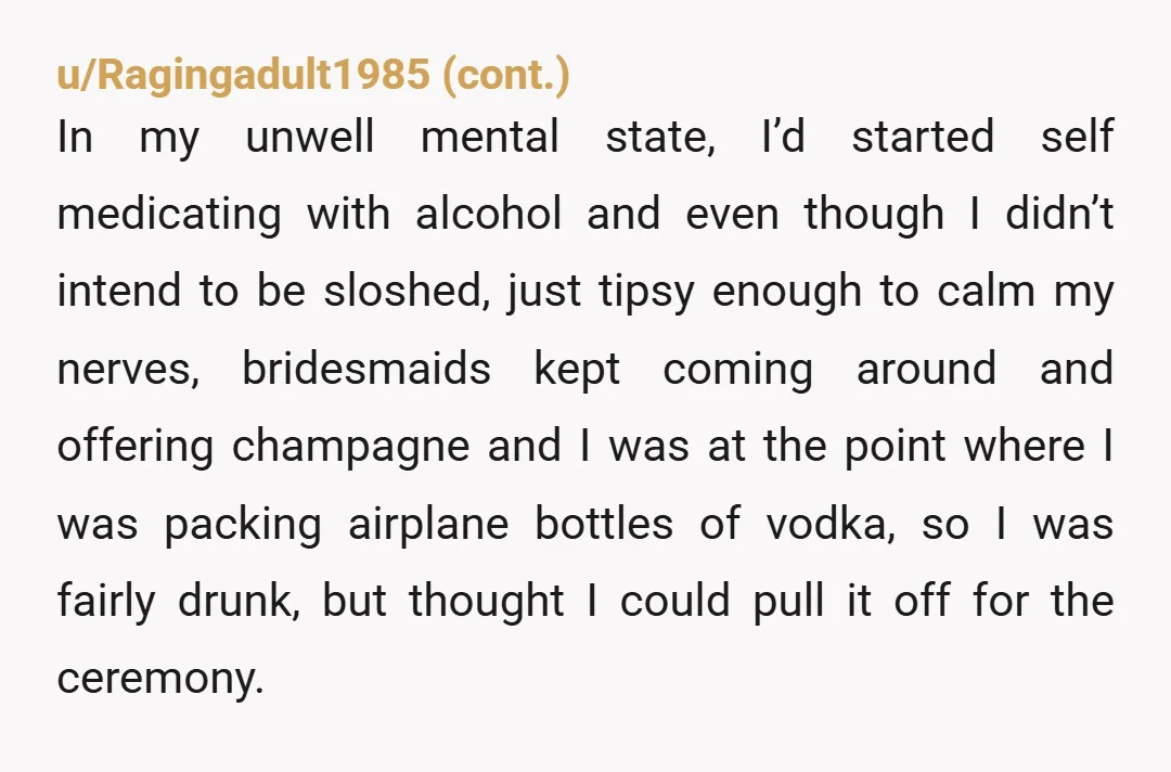 u/PIKPIKPIKPIKPIKPIK Im Sorry, That you have to endure such a difficult Situation and decision in the context of your wedding! I hope there will be more peaceful times in your...