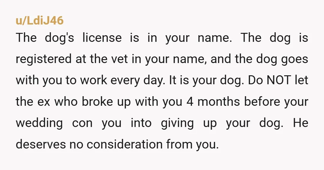 u/Silent_Morning692
NTA. “I want this to end well, but I’ll sue you if I don’t get my way”
Sorry it’s ending so badly.
Keep the dog.
Dump the loser.