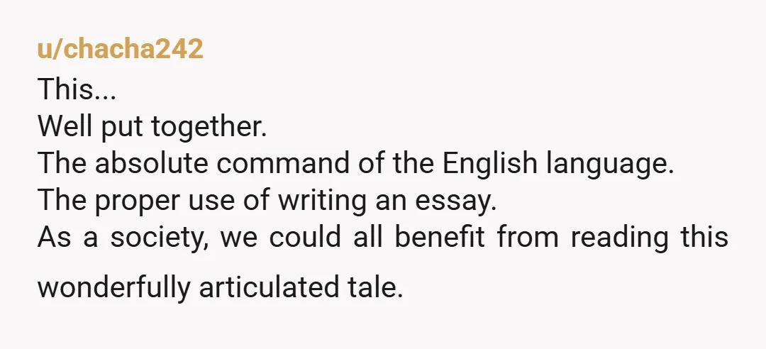 _"I started working for a company founded in my area that had a reach around... "_ Nice.