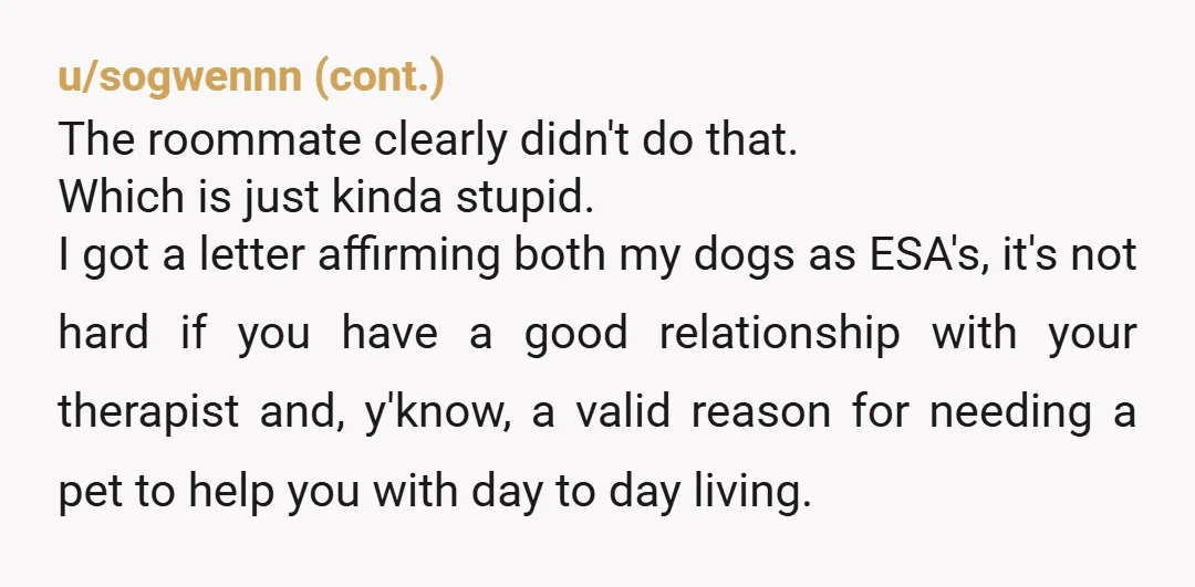 u/Spreepodcast_r I love cats. I would love to have a cat. I could quite easily procure a cat. My housemate is allergic to cats. Guess what? We don't have a...