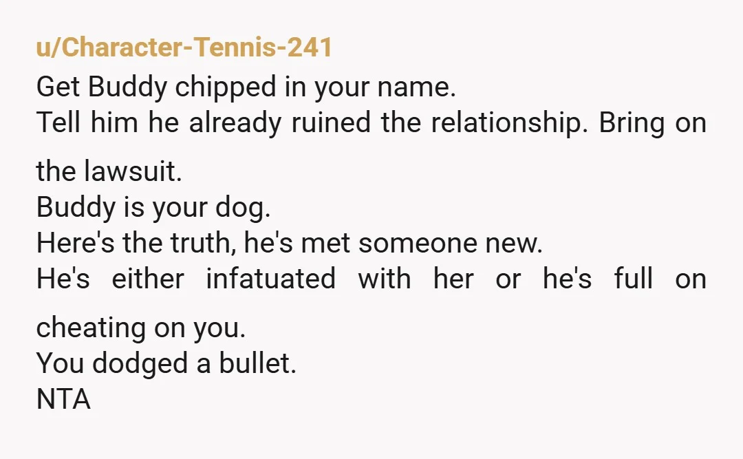 u/Bluntandfiesty NTA. Let him take legal action. There’s nothing he can do. The police will tell him that this is a civil matter. Especially when you show them the text...