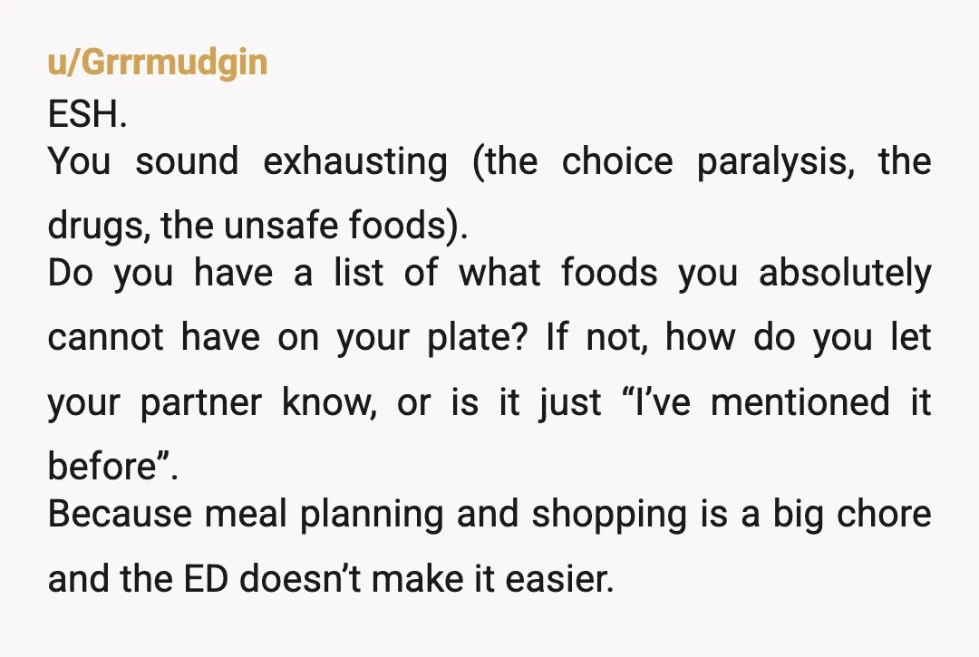 u/CleverNamesPending She tried to show you the recipe which would have given you a chance to foil the peas/ adjust things to fit your tastes. Being told no and then...