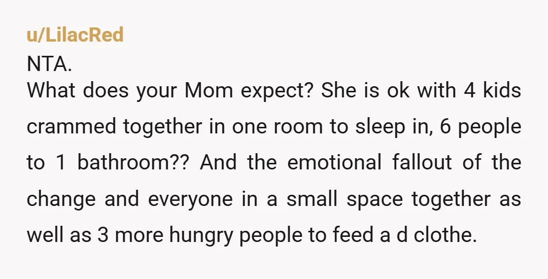 u/SimpleAd1548  I’d be looking at supporting them in the home first. If energy is an issue, can a babysitter be hired? Can the children ride with friends to school? Can...