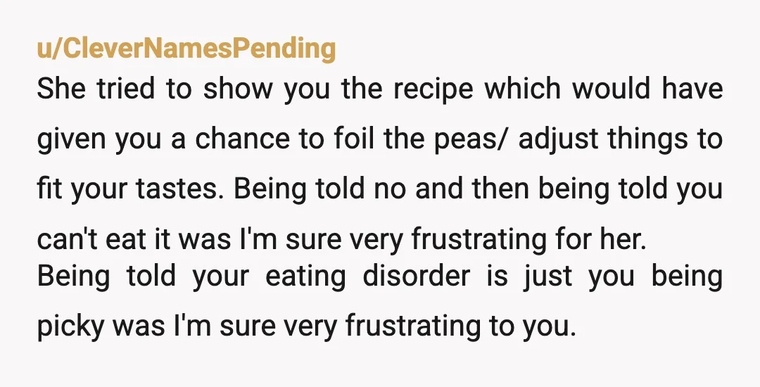 u/Lunatic_Element ARFID is genuinely debilitating and is so much worse than just "picky eating". It is classified as an eating disorder precisely because of the mental/cognitive element that you described...