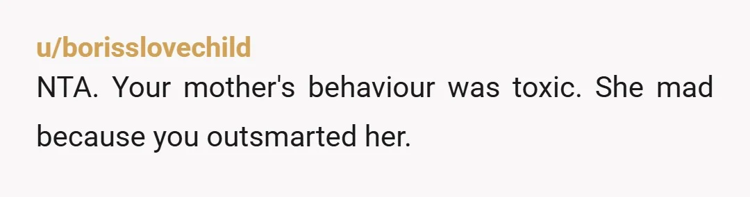 u/PatchEnd nta. i see what you did as being a good, loving child. You saw that your mother was going through your things and you thought you would help spice...