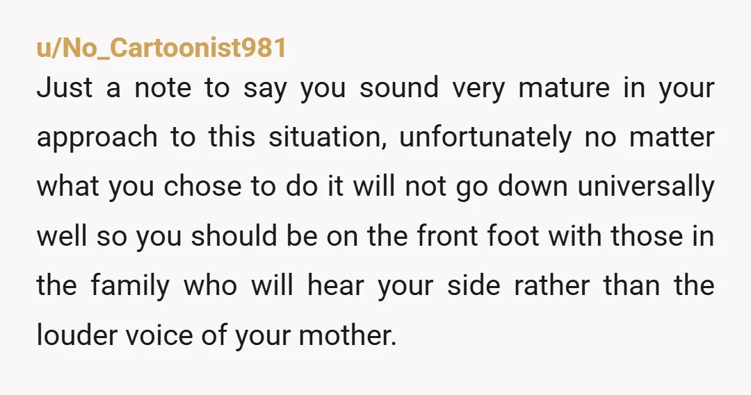u/Schadenfreudetastic NTA Being blood related is no excuse for being a condescending b**ch. If you don't make it clear that she has absolutely no say in the whereabouts of your...