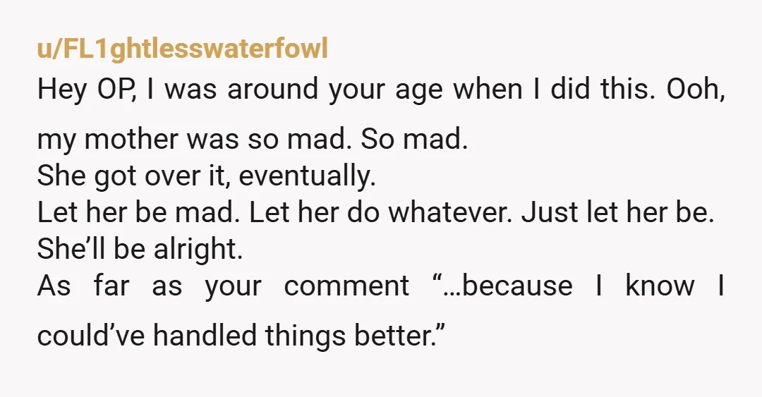 u/SweetStrow
NTA. your last paragraph about fulfilling her expectations really hit home. you handled a toxic situation with clever humor lmao